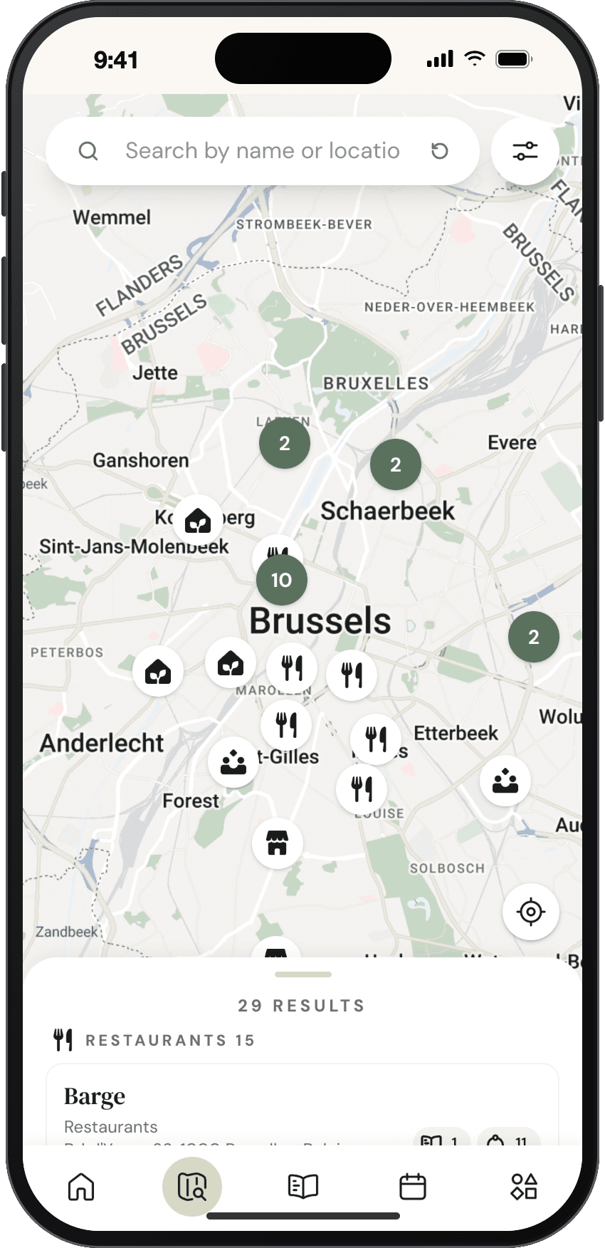 Interactive map. Locate bars, food businesses and producers near you.